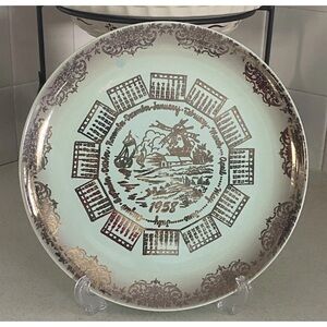 Vintage Taylor Smith Taylor “Pebbleford” 1958 Calendar Plate